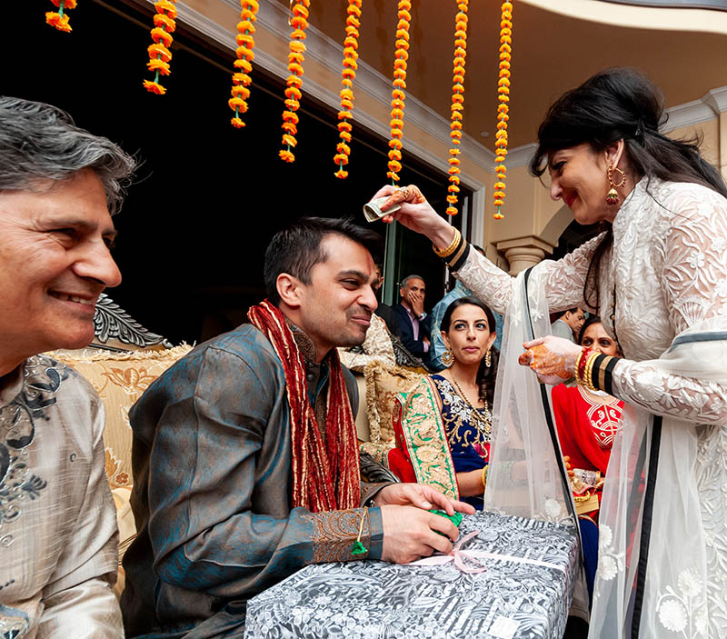 Groom's Mom and Groom at Sangeet