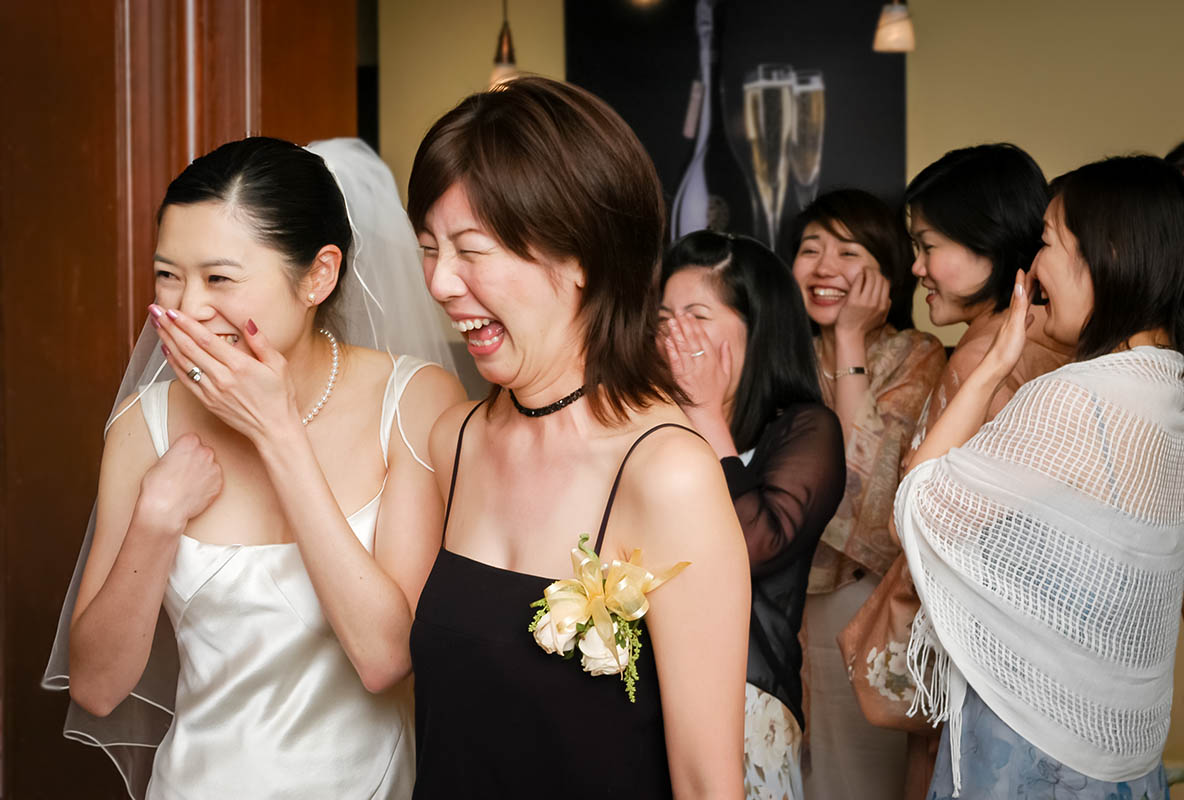 Bride and Friends enjoying wedding