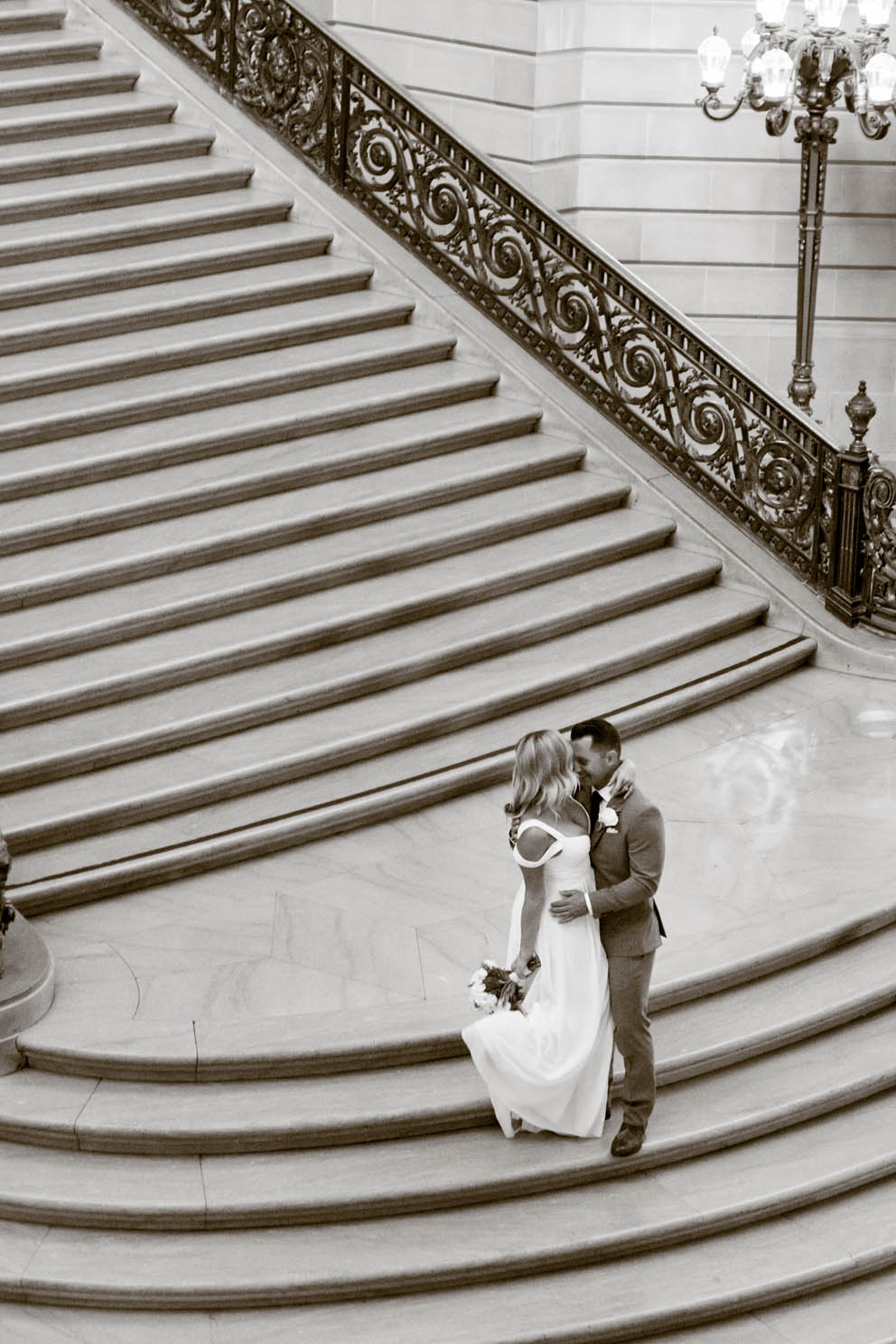 SF City Hall: Couple on Grand Stairway