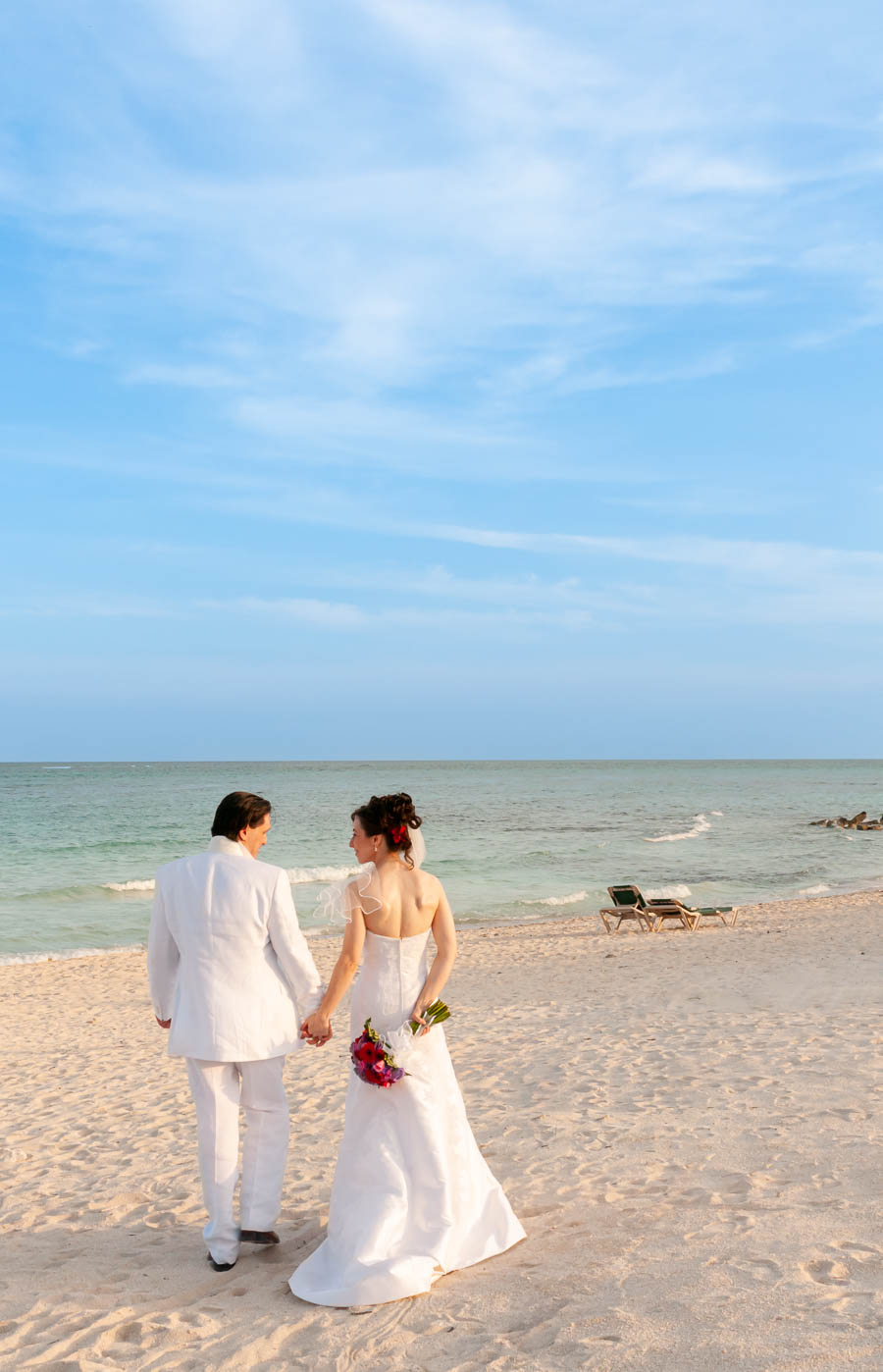 Bride and Groom Photos on the Beach, Before Reception