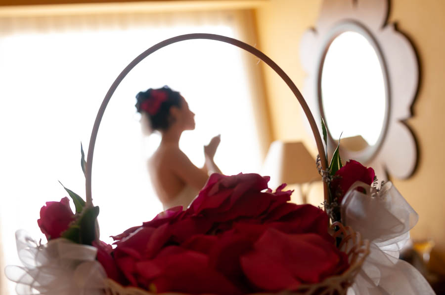 Bridal Prep - Bride with Flower Girls' Petals